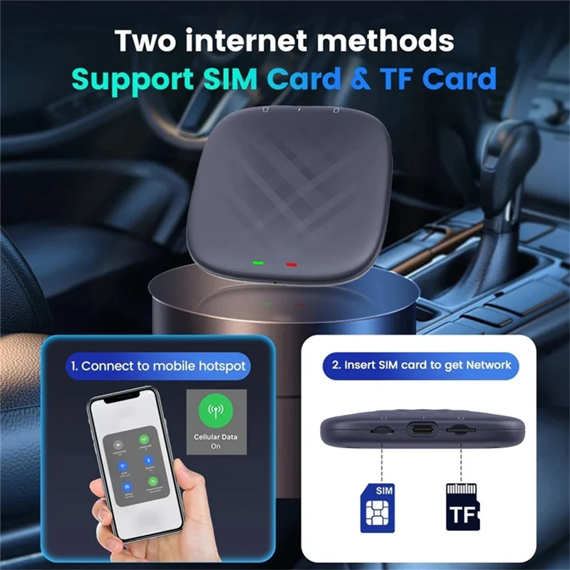 Classic-Carplay Mini Ai Box Wireless Carplay Android 13 8+128G مشغل وسائط متعددة تلقائي 4GLTE WIFI Audio GPS لـ Netflix Youtube