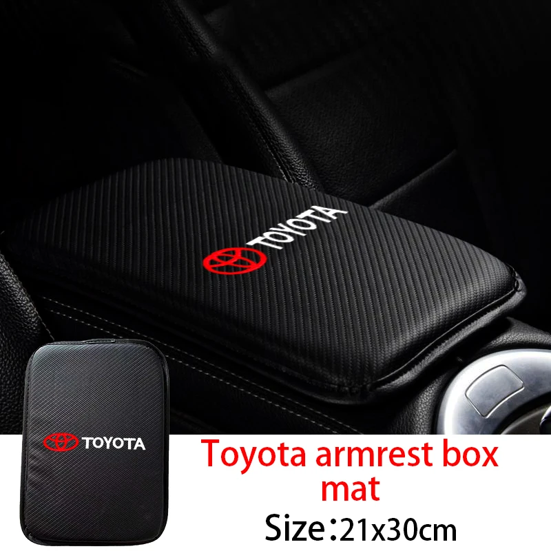 صندوق مسند ذراع السيارة الغطاء الواقي وسادة مقاومة للماء الملحقات الداخلية لتويوتا بريوس هايلكس لاند كروزر برادو فيوس هايلاندر #1