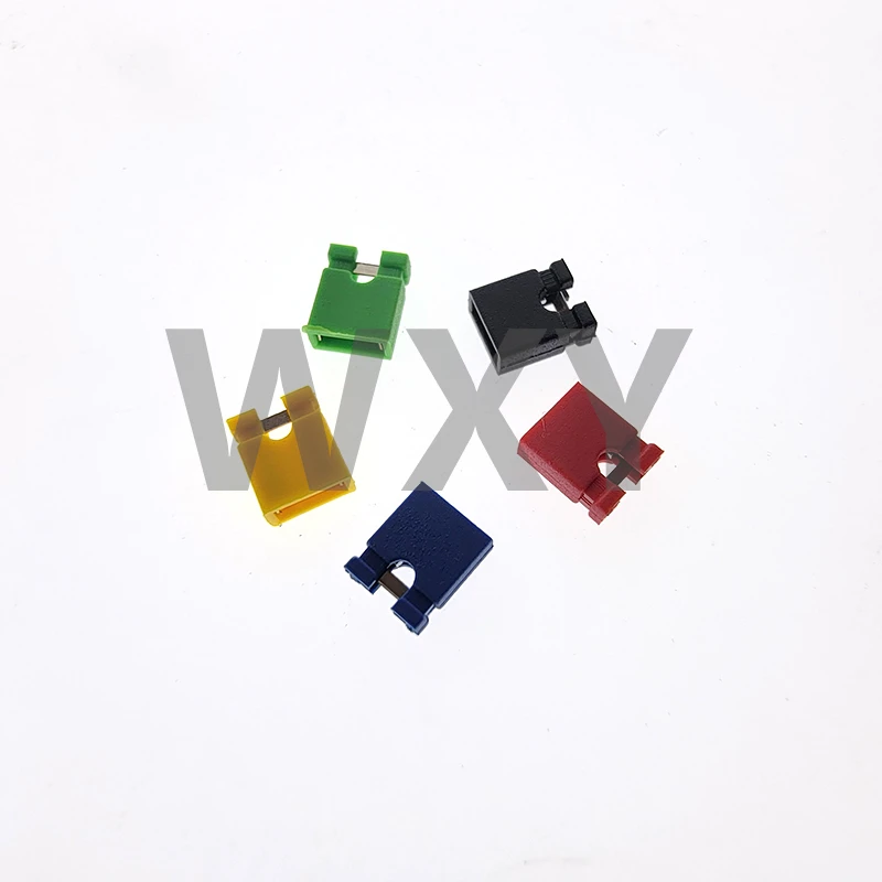 100PCS Pitch 2.54mm Pin Header Shorting Cap Jumper Cap Short Block Black Yellow Red Blue Green White