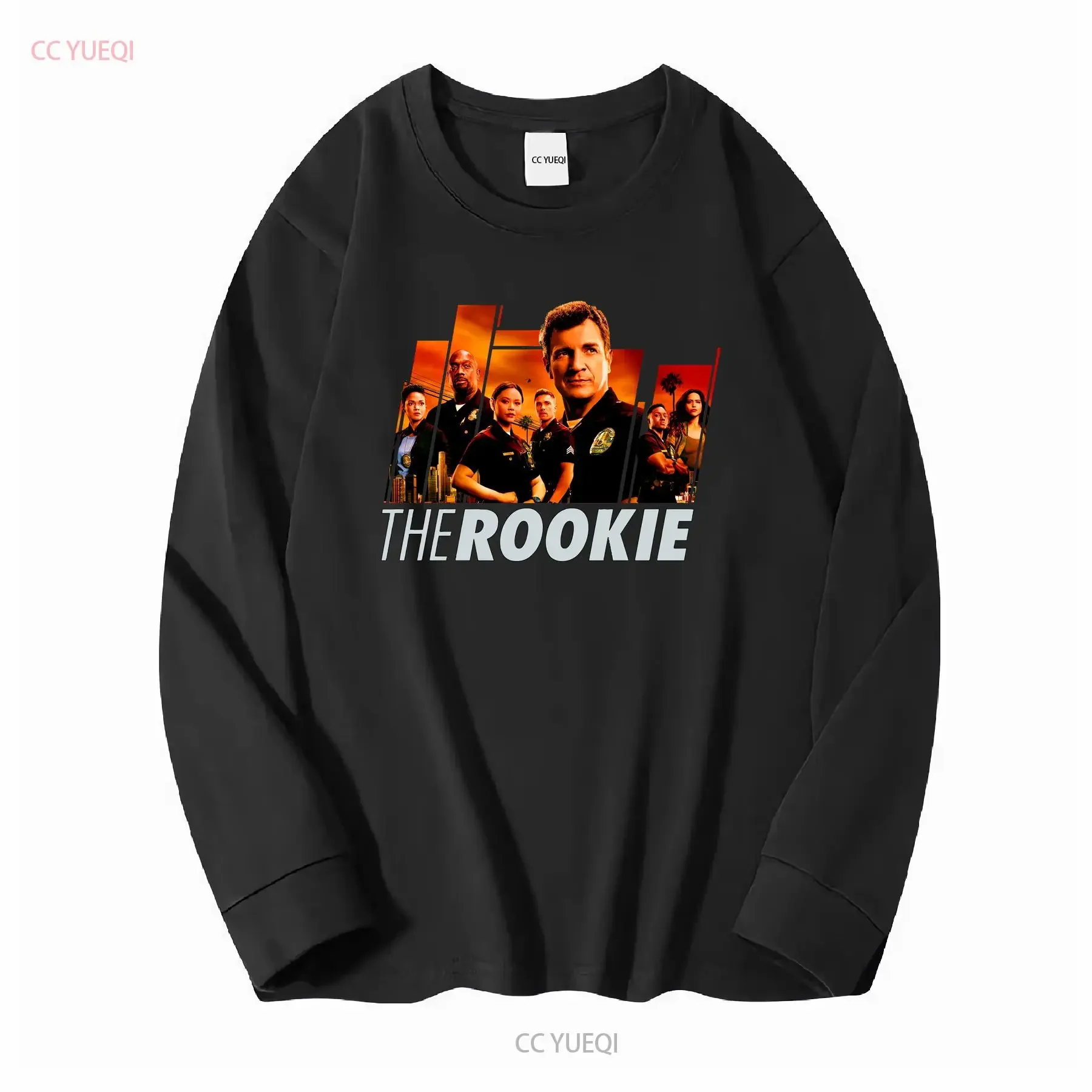 تي شيرت كلاسيكي من The Rookie Fanart بأكمام طويلة أو قصيرة عتيق مغسول ناعم كاجوال للجنسين للارتداء اليومي