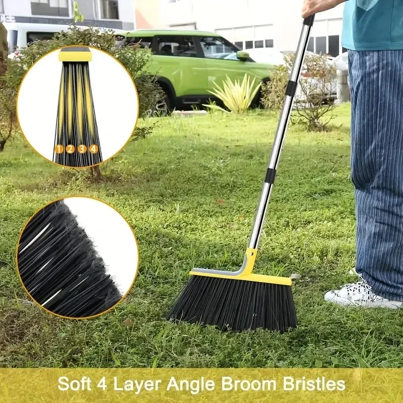 1Pcs Broom for Floor Cleaning,Heavy-Duty Commercial Broom for Sweeping Courtyard Garage Patio Indoor Home Kitchen Office