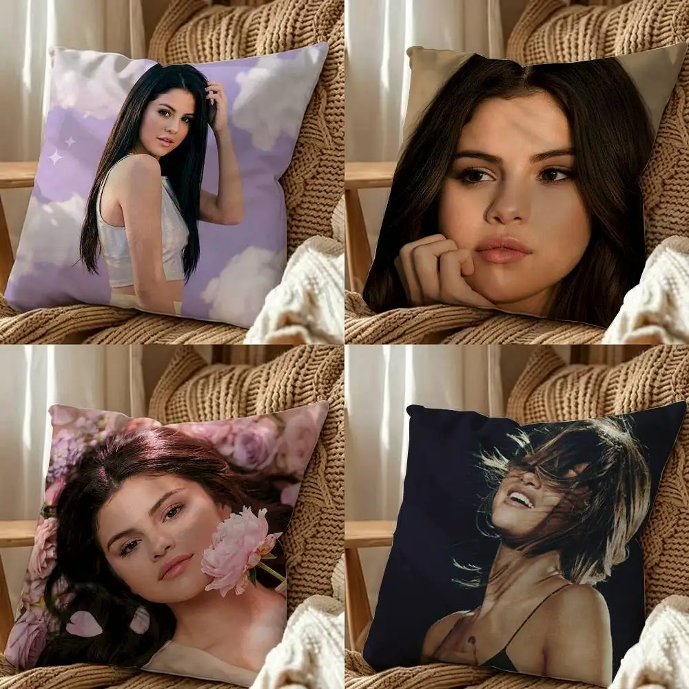 Singer Selena Marie Gomez Square Pillow Case Multi Sizes For Car Home Bedroom Decor Custom Valentine Gifts