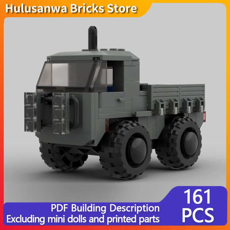 

Military Gun Runner Truck Model MOC Building Bricks War Equipment Modular Technology Gifts Holiday Assemble Children Toys Suit