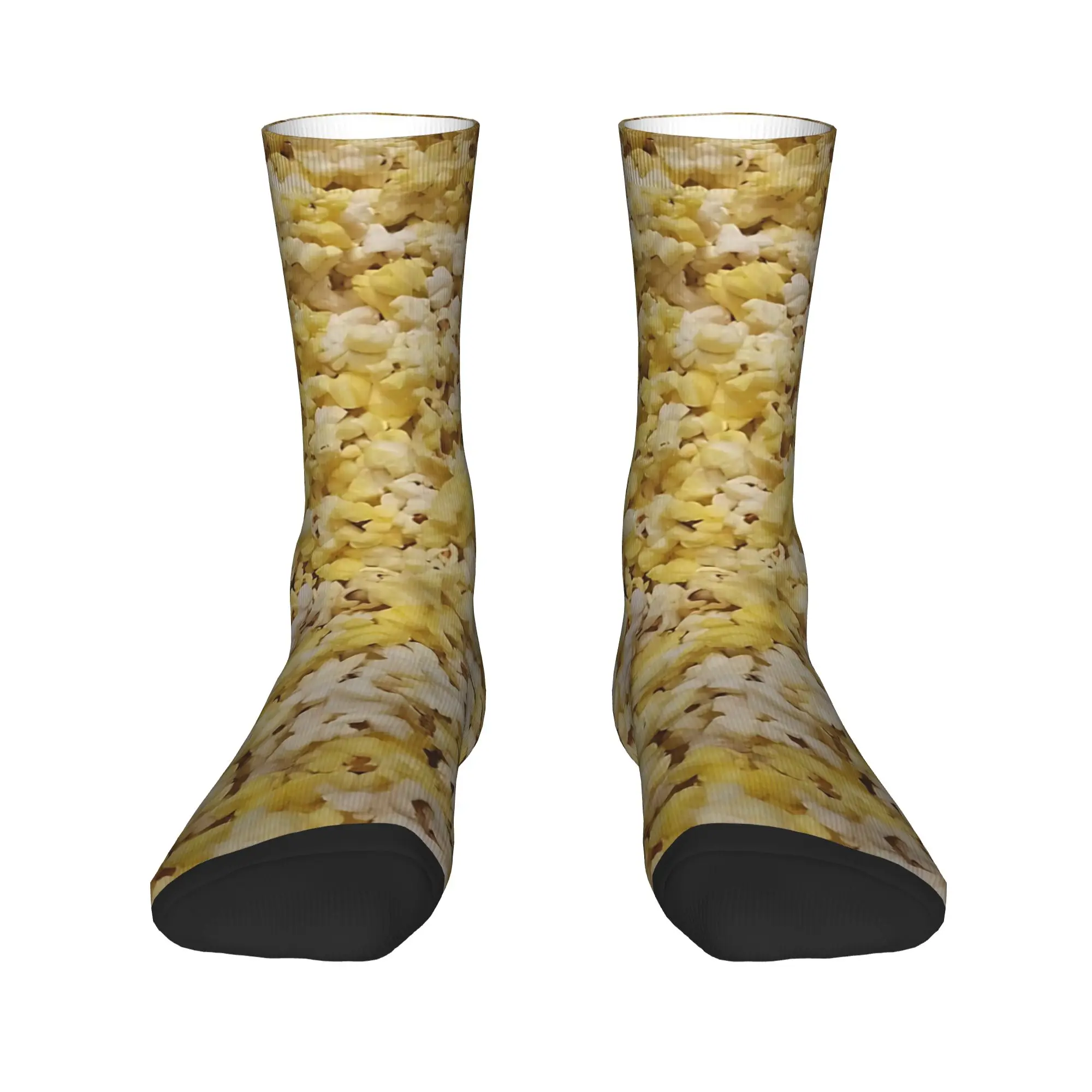 Buttered Popcorn  Socks  Novelty Stockings Couple Medium Soft Cycling Socks Spring Graphic Anti Slip Socks
