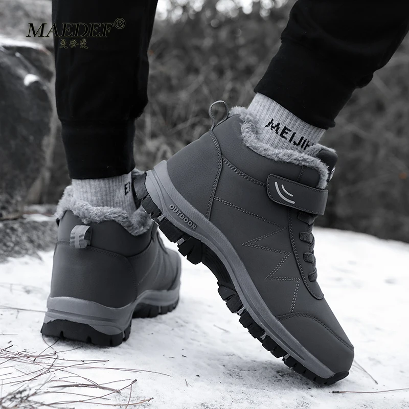 MAEDEF-Bottes de neige coordonnantes pour hommes et femmes, chaussures de trekking, bottes de randonnée confortables, chaussures décontractées doublées chaudes, chaussures pour hommes, extérieur, hiver