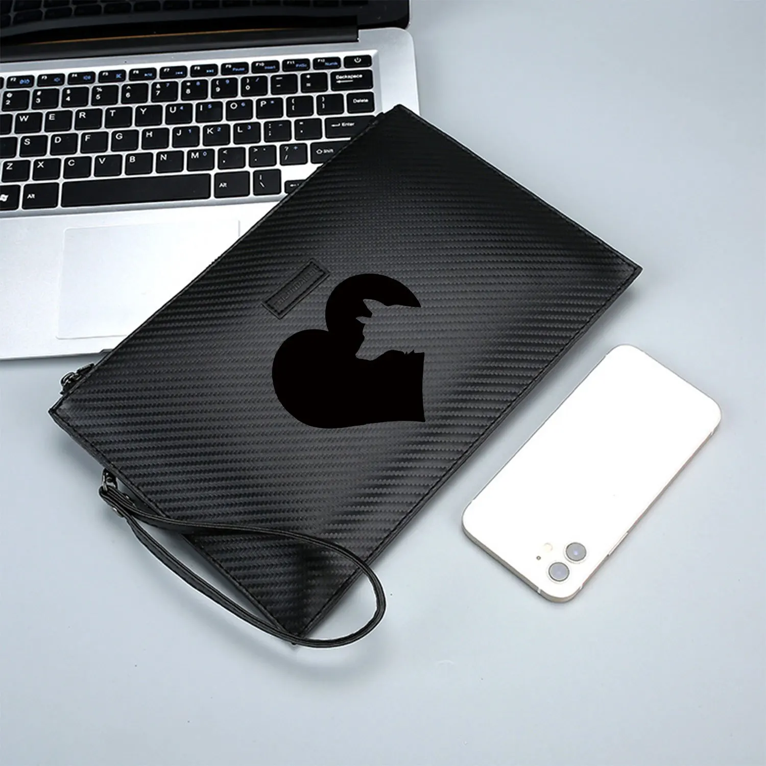 Темный,черный, космический, тени, недействительный. Элегантная мужская сумка из искусственной кожи с принтом, модная и практичная для повседневной носки