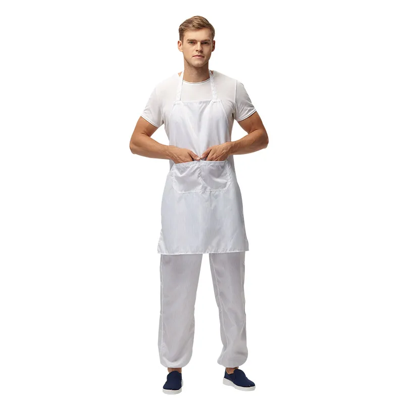 H-1134 ESD Anti-Static Apron, Conductive Fabric Workwear with Pocket, Customizable for Lab/Pharma/Electronics