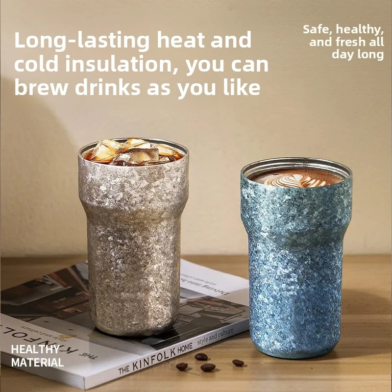 Pure Titanium Insulated Coffee Mug Ultra Light Antibacterial Fresh Keeping Portable Water Cup For Travel Home Daily Use