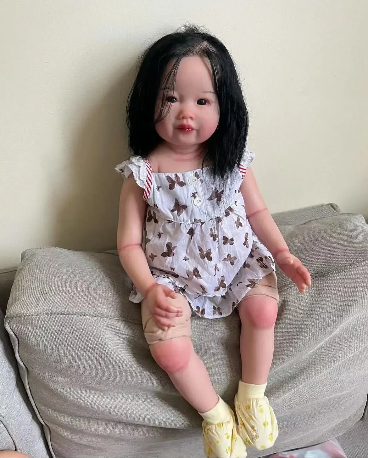 DLS Customized Limited Supply  32inch Reborn Baby Doll Leonie 3Versions With Hair Already Finished Doll With Beautiful Dress