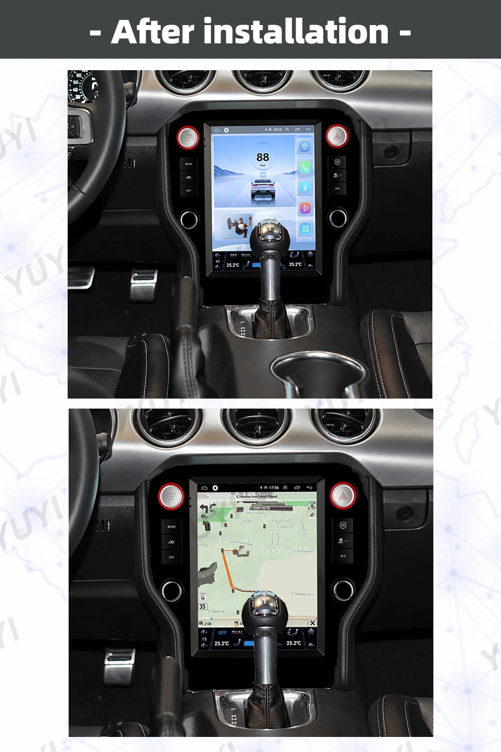 12.1 Inch Android13 Car Radio For Ford Mustang 2015 2016-2021 Vertical Full Touch screen GPS Navigation DVD Multimedia CD host