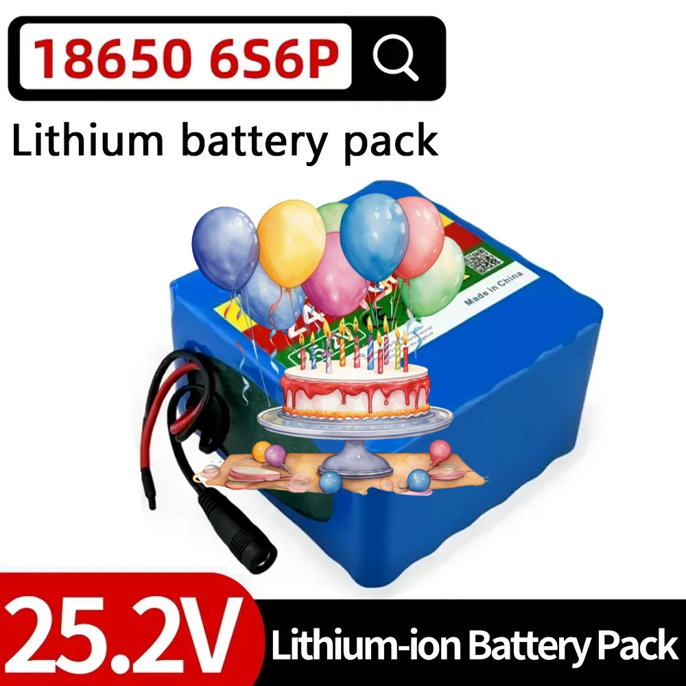 

24v 24ah 6S6P lithium battery 25.2V 24000mAh li-ion battery for bicycle battery pack 350w e bike 250w motor 2A charger