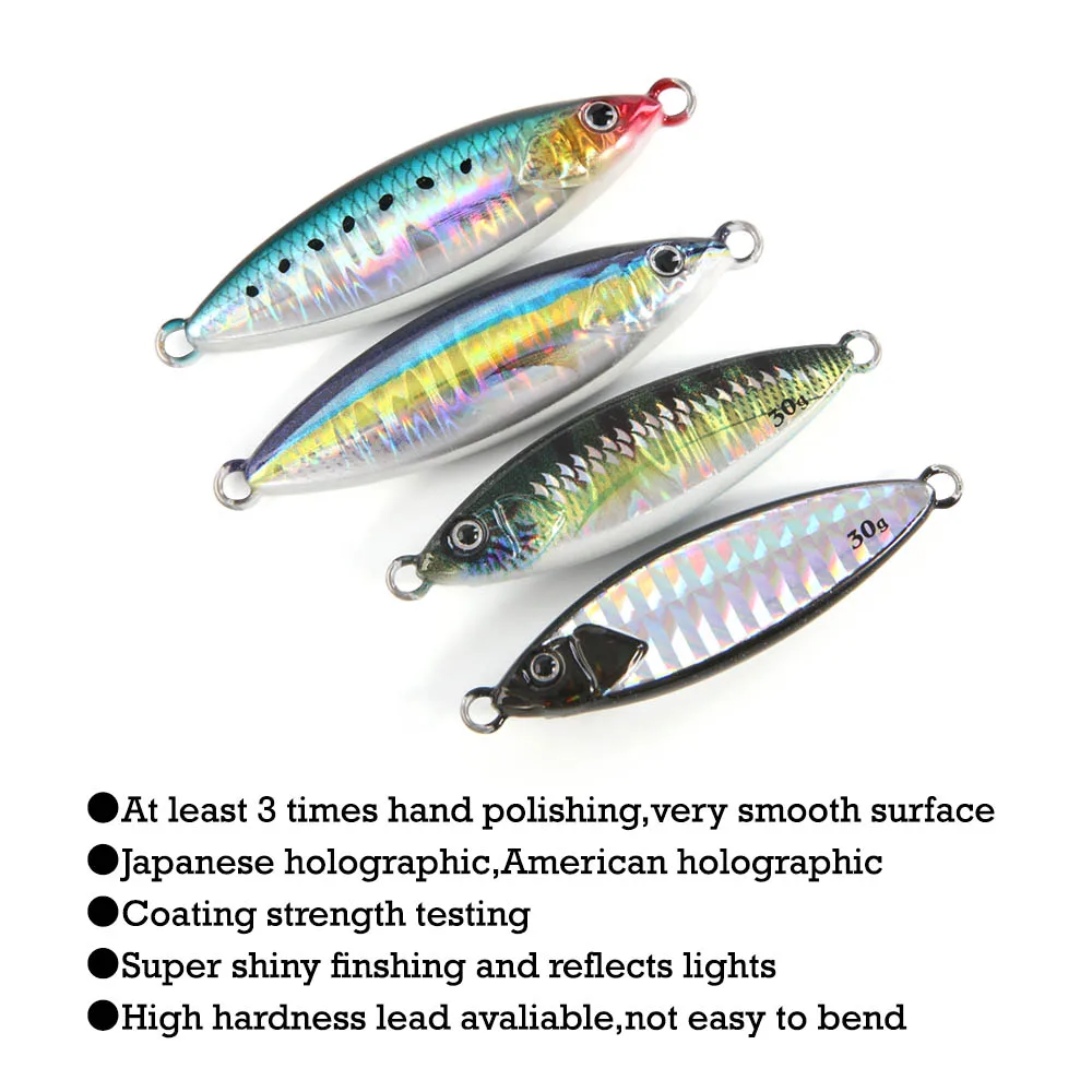 FSTK New Glow Fishing Lure Casting Tuna15g30g40g60g Slow Pitch Jig Sea Bass Salterwater Inshore Artificial Bait with Assist Hook