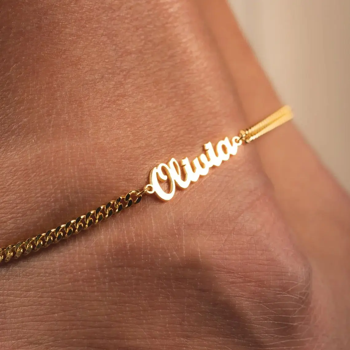 

Stainless Steel Custom Cuban Chain Name Anklet for Women Men Personalized Nameplate Leg Anklet Daily Wearing Jewelry Accessories