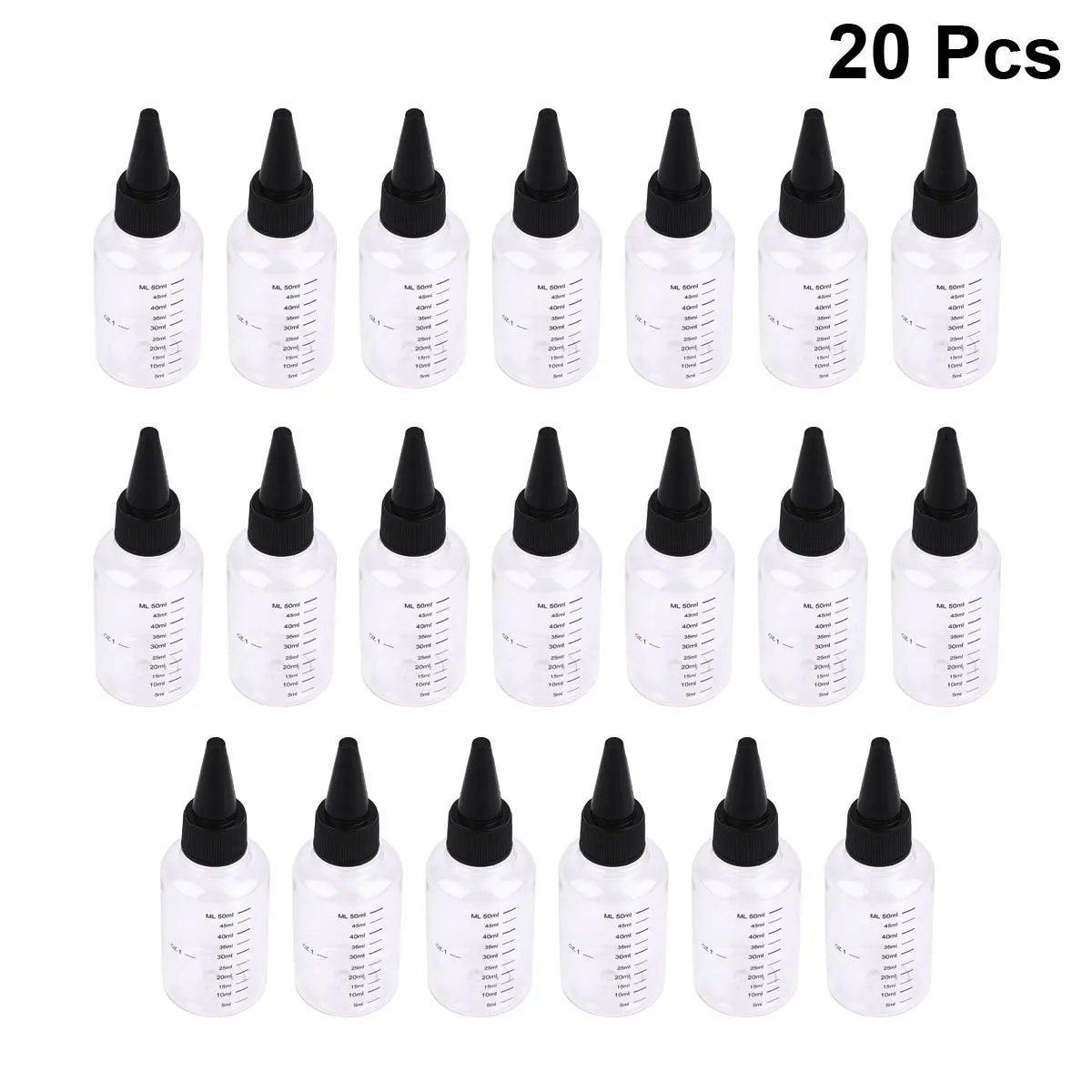 

20pcs 50Ml Transparent Squeezable Travel Bottles Portable Empty Dropper Bottles Scale For Essential Oils Aromatherapy Camping
