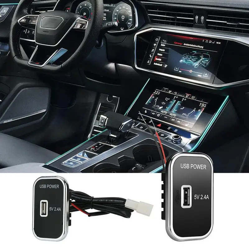 Car USB Charger Socket Waterproof Auto Charging Adapter Car Multifunctional Fast Charging Socket Auto Stable Charging USB Port