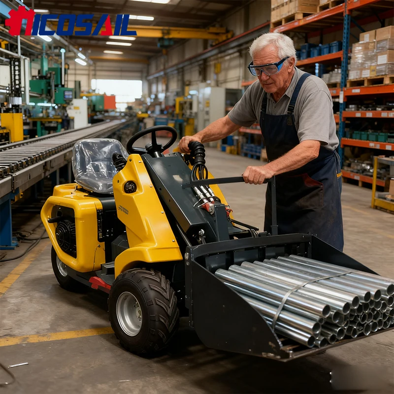 المبيعات المباشرة المحمول الصغير ثلاث عجلات جرافة انزلاقية صغيرة محرك الديزل محمل مدمج جرافة انزلاقية التوجيه للبيع #1