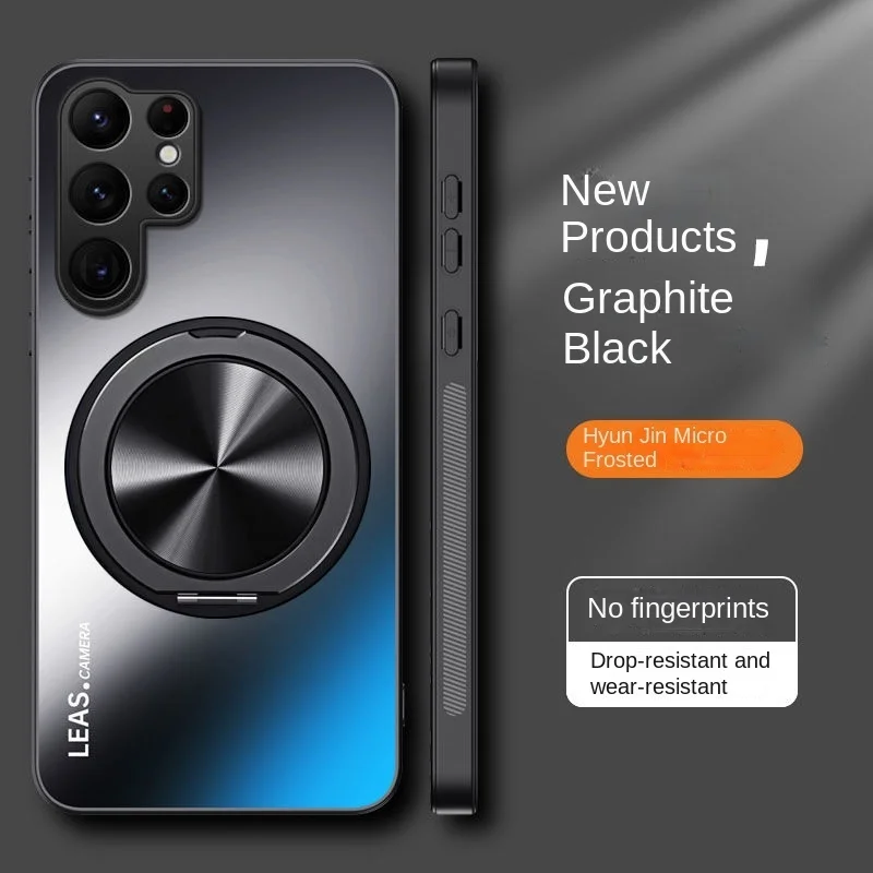 Etui do Samsung Galaxy S25 Ultra S24 FE S23 S22 s21 Ultra S10 Plus S10e AG Matte Ring Magnetic Back Cover Shockproof Bumper