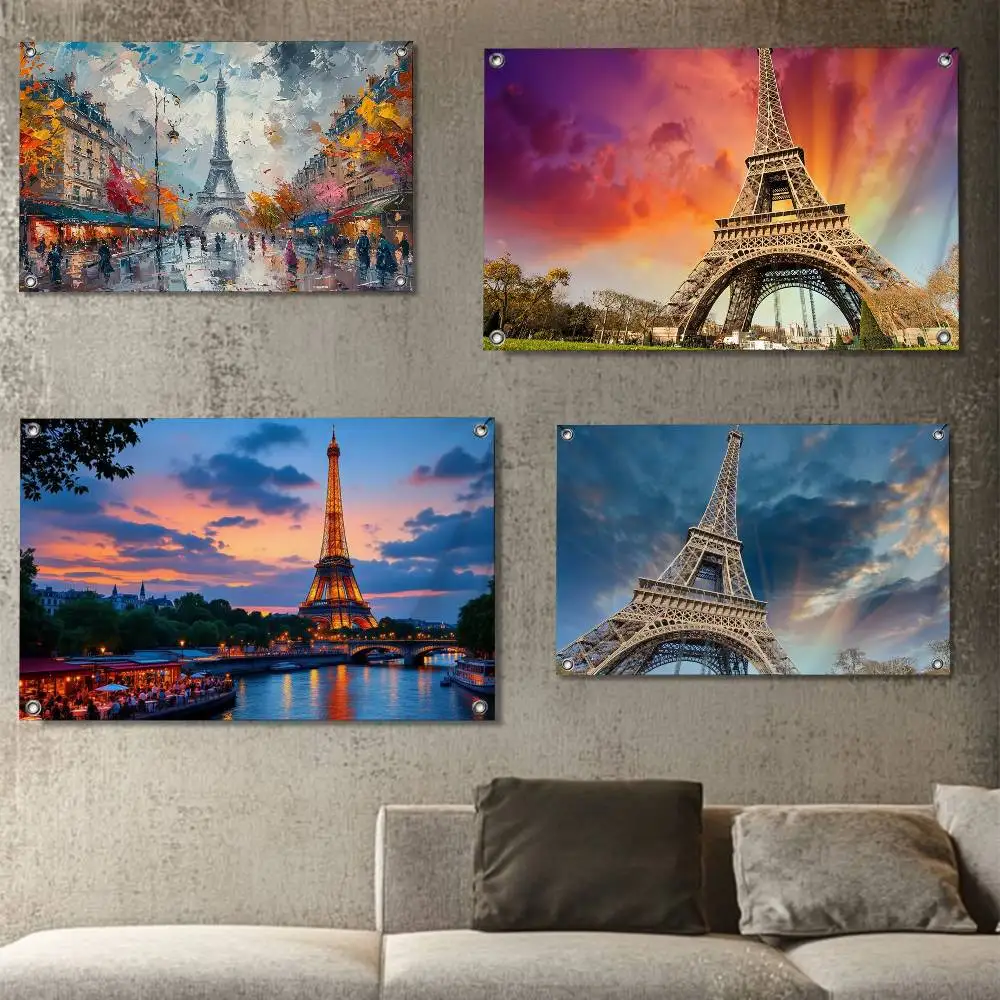 

P-Paris Eiffel Art T-Tower Flags for party living room camping bedroom carnival booth interior decorations