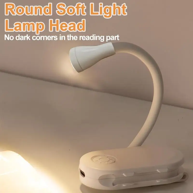 Portable Small Book Light Clip On 3 Color Temperatures Book Light Color Changeable 360-Degree Flexible Flip For Reading At Night