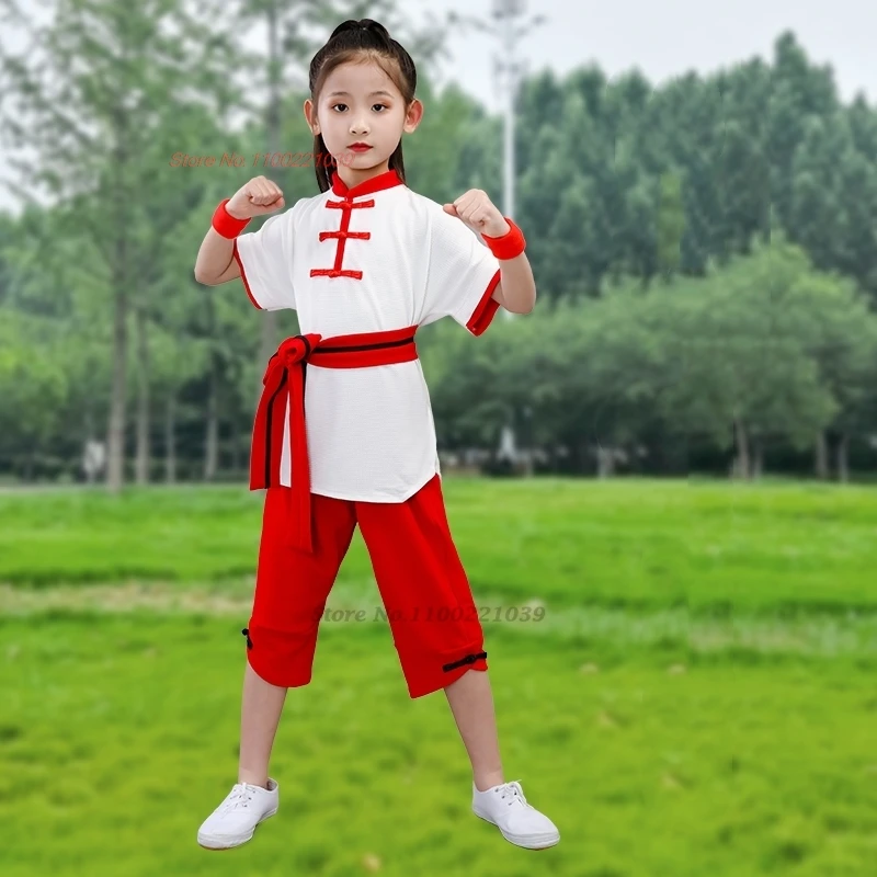 2025 traditional chinese kung fu costume chilren taekwondo wushu uniform kung fu suit oriental training exercise tops+pants set