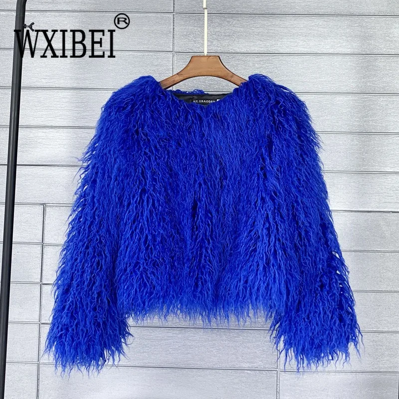 Chic Boho Furry Faux pelliccia di visone giacca Bomber donna pelliccia imitazione Trench cappotti autunno inverno rosa Shaggy capelli lunghi Cardigan top