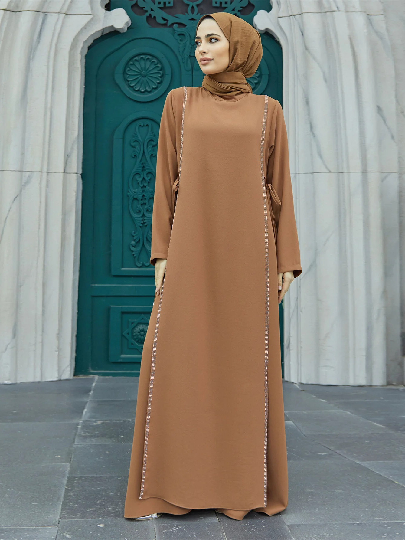 Vestido muçulmano de Abaya Daimond para mulheres, vestidos de festa elegantes Abayas, manga comprida, Marrocos Caftan, Ramadan Robe, verão, 2023