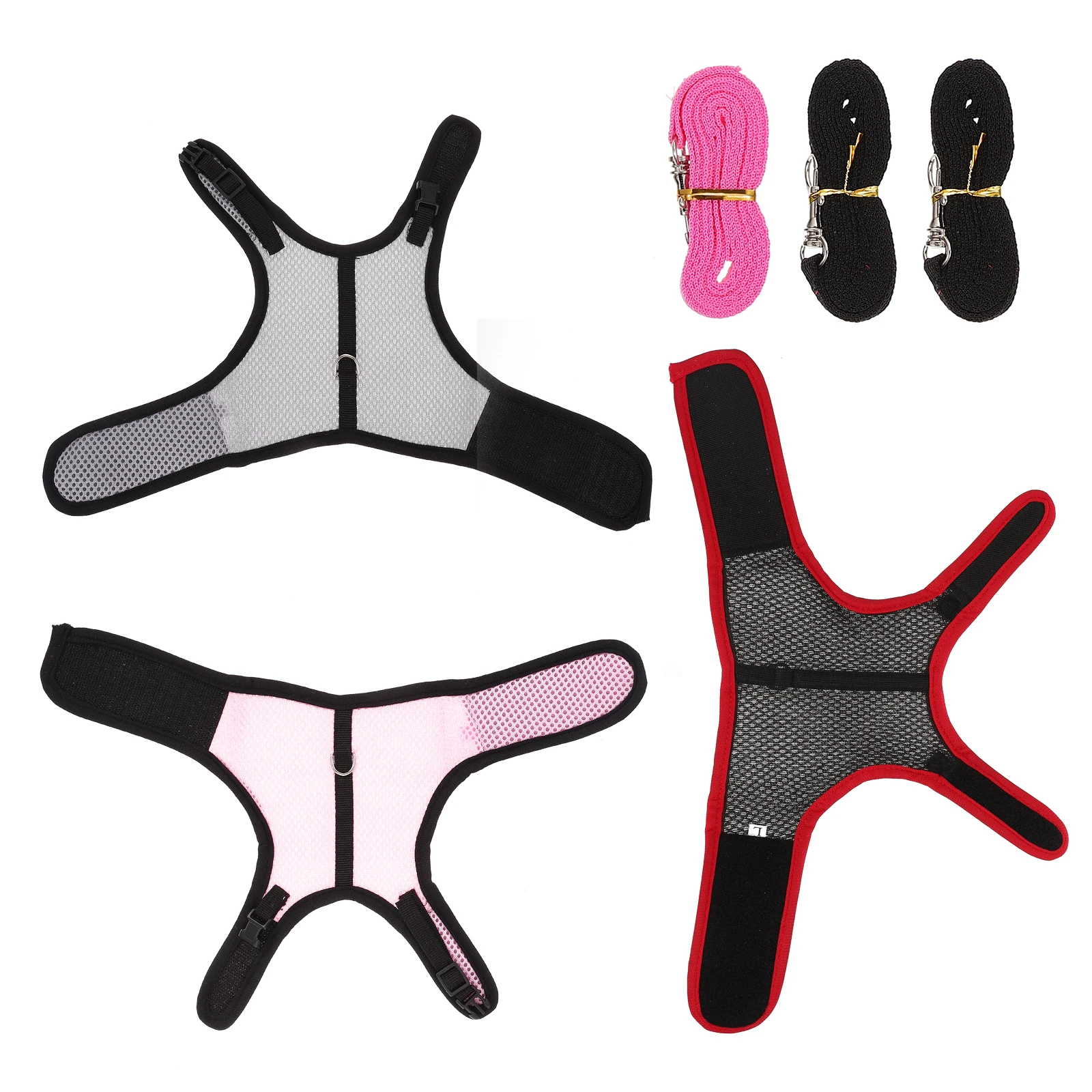 

3 Sets Pet Harness Leash Vest for Small Animals Lightweight Bunny Clothes Hamster Summer Rabbit Tether Collar Pet Supplies