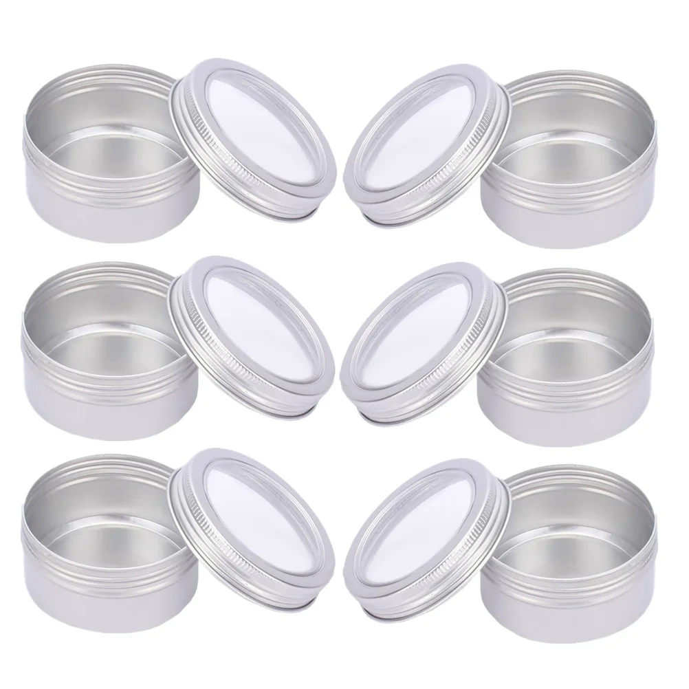 

6pcs Empty Aluminum Can Round Mini Aluminum Box Cosmetics Cream Storage Aluminum Box