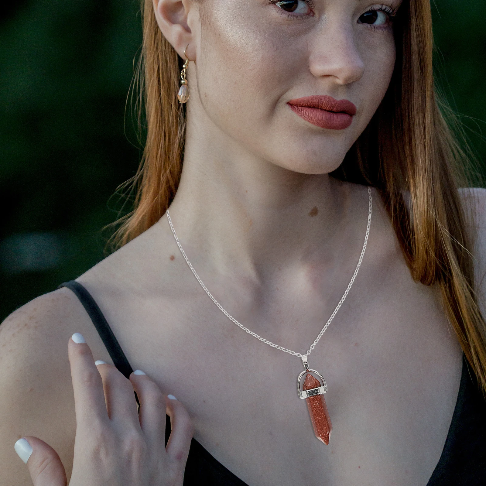 

10 Pcs Crystal Stone Pendant Necklace Women Clavicle Chain Delicate Female Fashion Jewelry Everyday Party Accessories