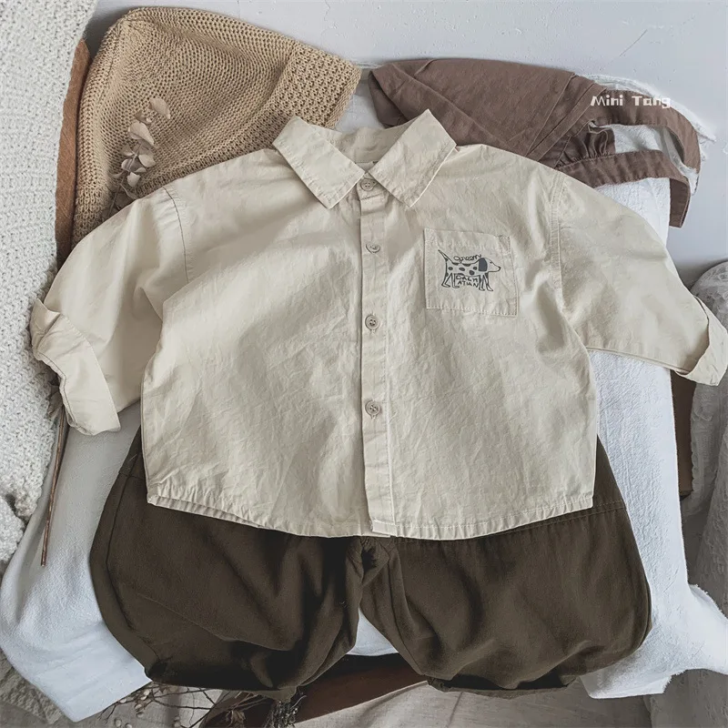 Children's cartoon printed shirt is simple comfortable and versatile The sweater is paired with boys' and girls' clothes, W110 image 2