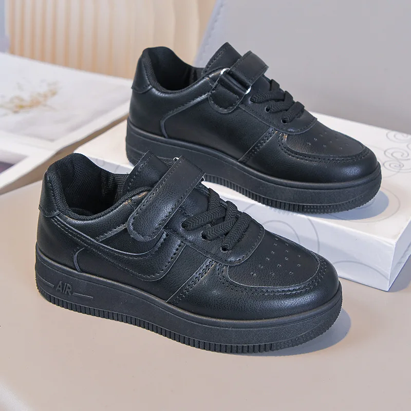 Summer Children Mesh Panel Shoes Boys Girls Low-Top Slip-On Running Shoes Outdoor Casual Shoes Kids Thick-Soled White Sneakers