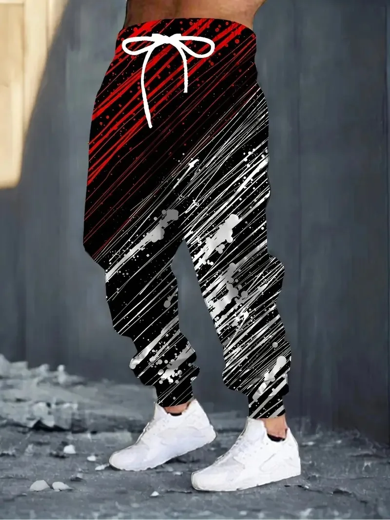 

New men's trousers for Spring and Autumn 2025 Soft casual roller skating 3D printed street men's trousers