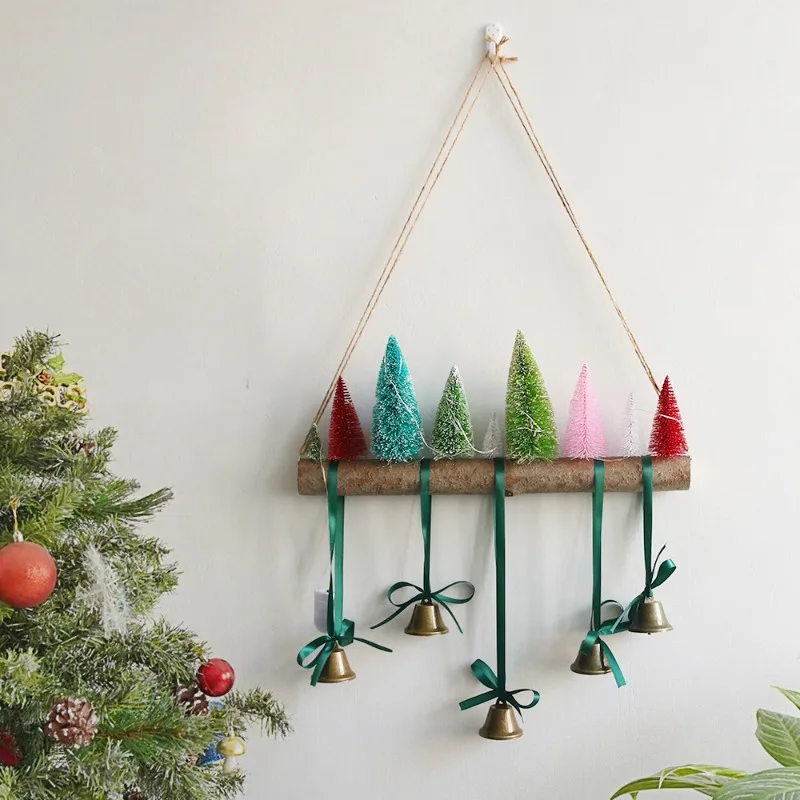 

Nordic Style Handcrafted Christmas Hanging Ornament Realistic Mini Hanging Tree with Pine Needles for Festive Home Wall Decor