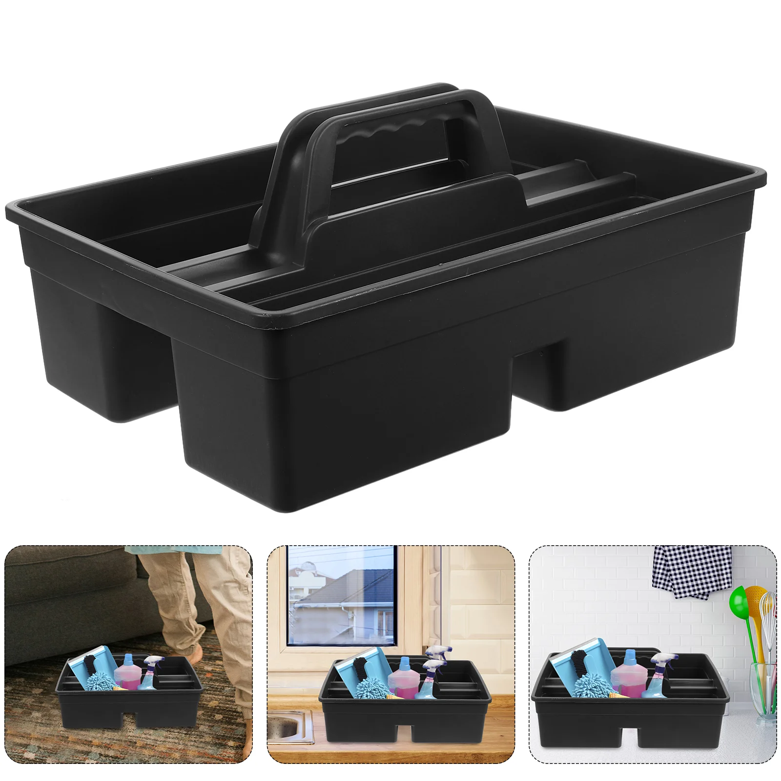 1 Pc Storage Case 3-Compartment 3-Compartment with Handle PP Case PP Basket