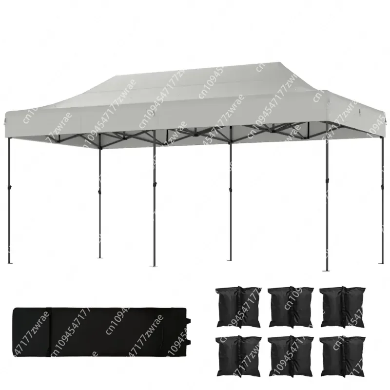 Heavy Duty White 10 X 20 Ft Pop-Up Canopy Tent Portable Instant Outdoor Shelter With UPF50+ And Wheeled Bag