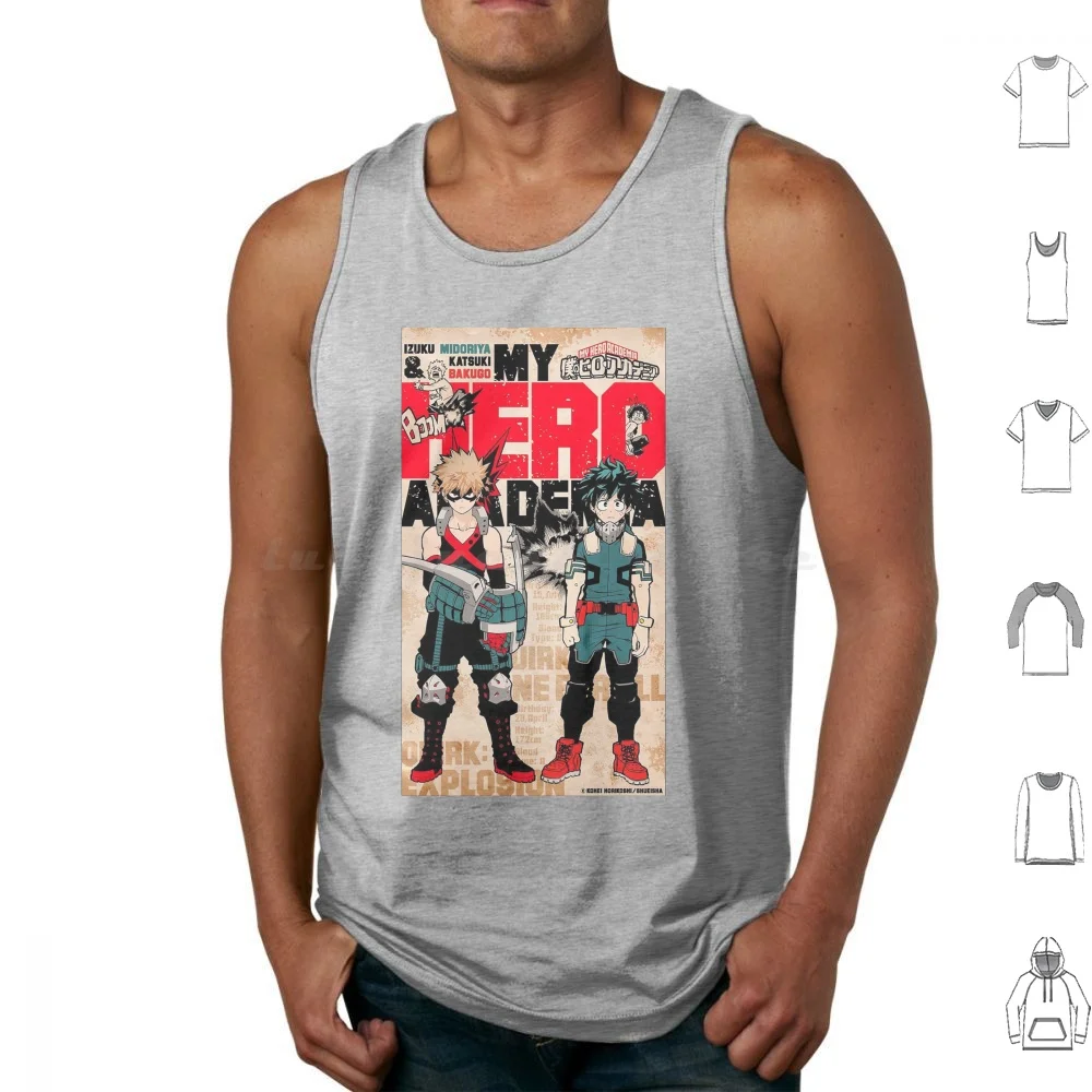 Tank Tops Print Cotton Boku No Hero Academia Bnha Mha Anime All Might Deku Bakugo Midoriya Bakugo Katsuki Bakugou Hero