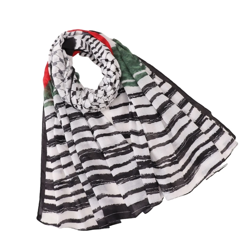 Trendy Palestine Desert Scarf, Soft and Comfortable, Suitable for Hiking, Camping Multipurpose Scarf Shawl DXAA