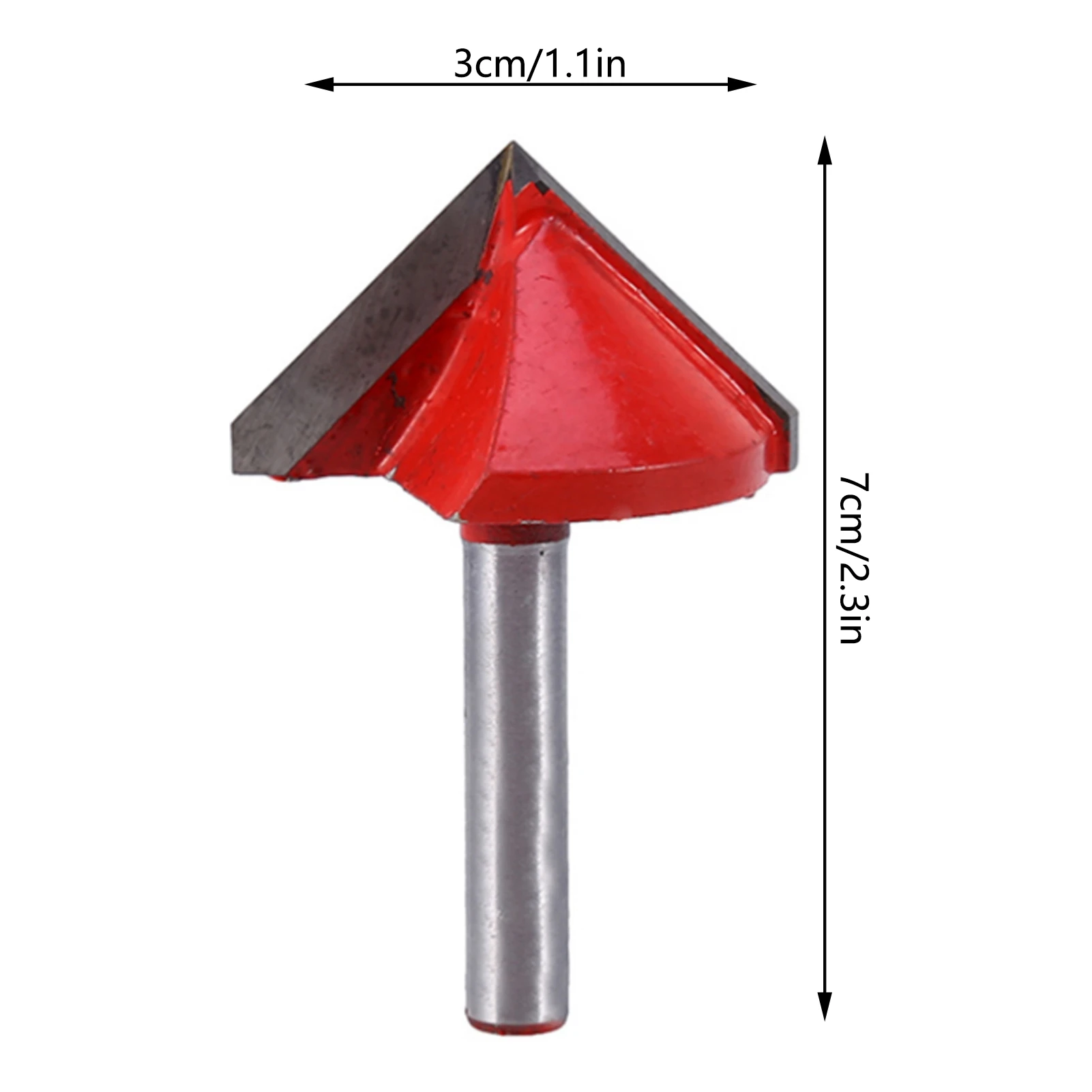 1/4인치 샹크 라우터 비트 조각용 3D V자형 노치 목공 커터 트림 챔퍼 비트 V자형 나이프 절단 공구 밀링 커터