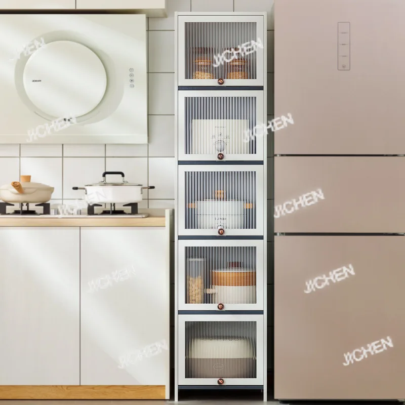 

Шкаф для трещин с дверцей Шкаф для хранения трещин Бытовые закуски Гостиная Многослойный шкаф для хранения Кухонная полка с узким зазором