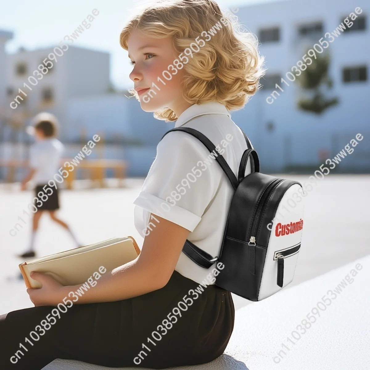 Genshin Klee Backpack Purse Womens Schoolbag Customized Double Shoulder Bags High Quality Mini Daypack Leather Travel Bag Gift