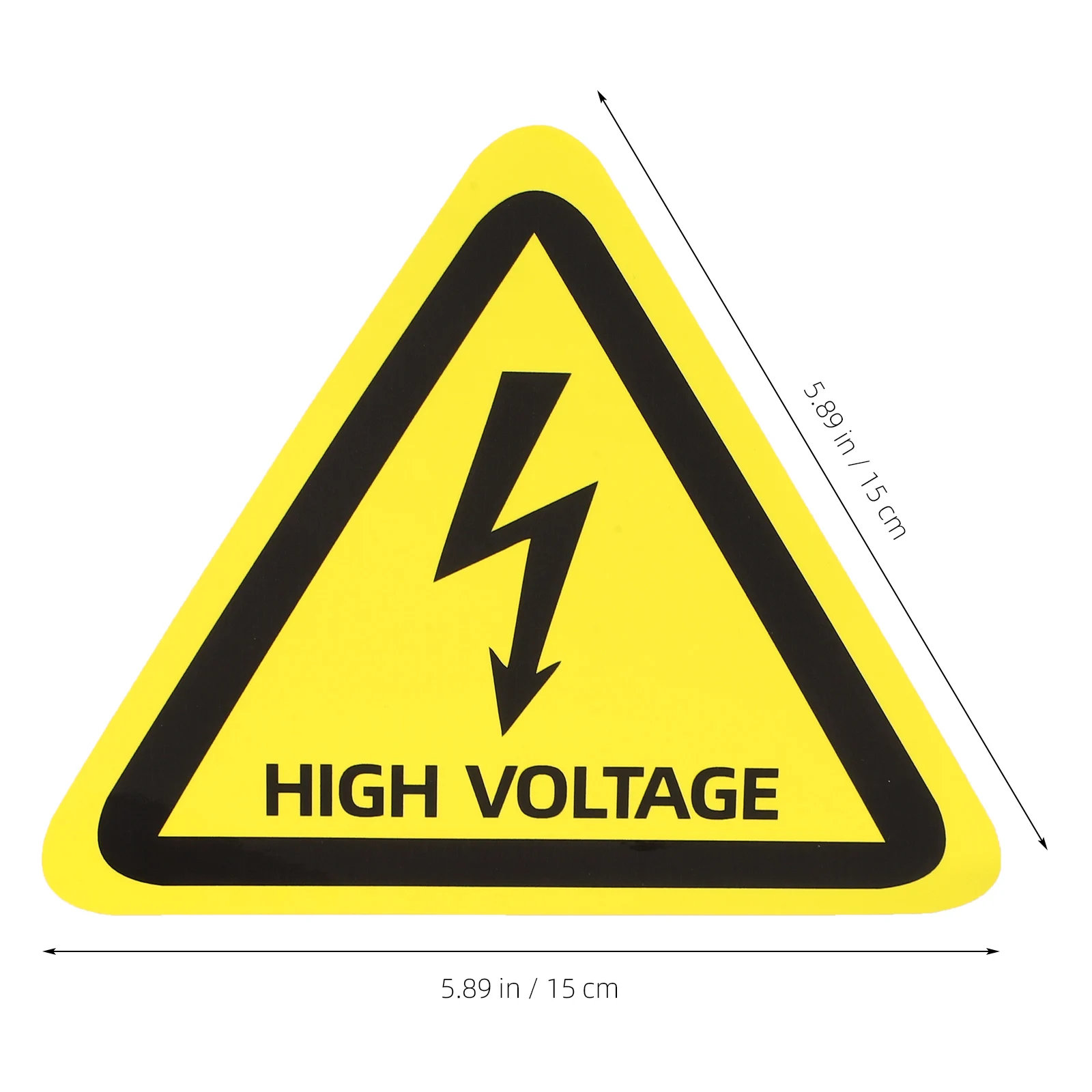 6 Inch High Voltage Safety Sticker Yellow Triangle Warning Sign Labels Self Adhesive Electrical Equipment Caution Notice
