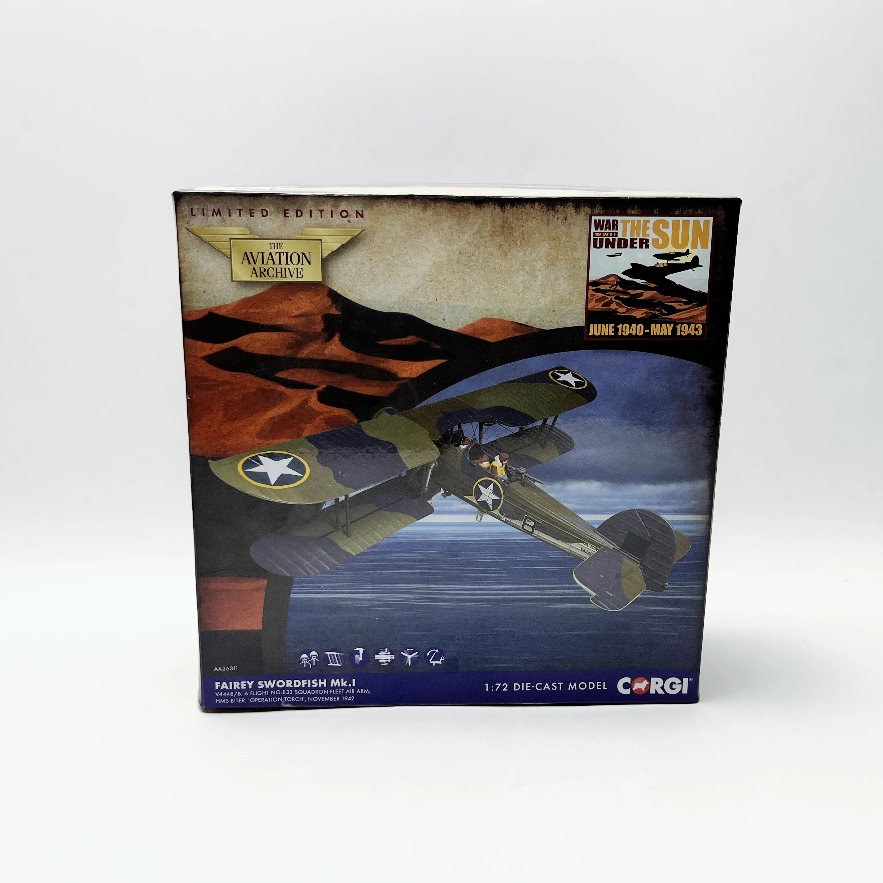 

CORGI Paparazzi 1/72 Swordfish Fighter MK. I Torch Action, Alloy Aircraft Model