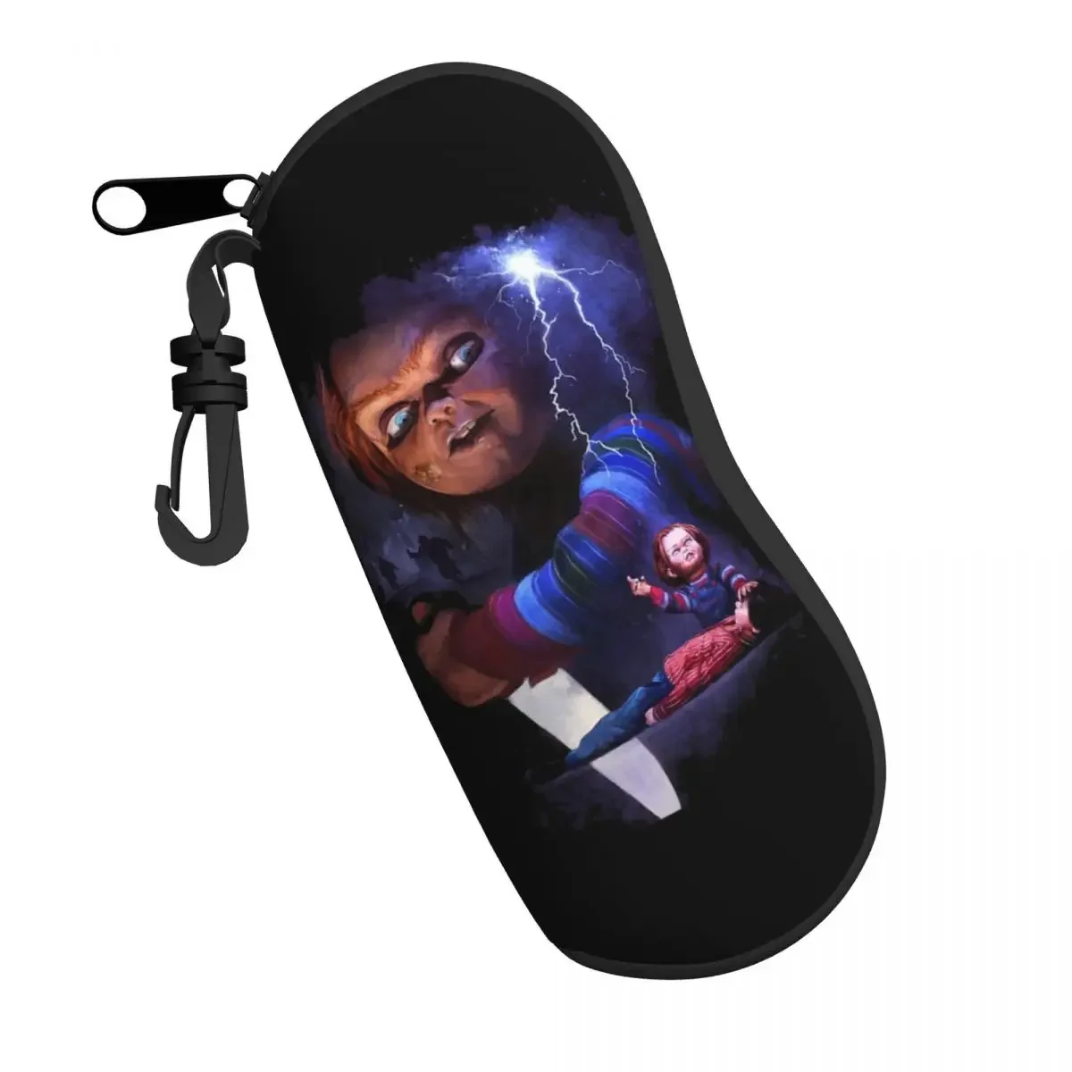 Devil Doll Chucky Sunglasses Case Neoprene Zipper Child's Play Horror Movie Shell Eyeglass  Protective Box For Glasses