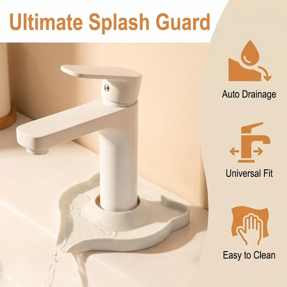 Durable Silicone Cat-Shaped Drainage Mat Quick Drainage Faucet Drip Tray Multifunctional Waterproof Drain Mat Kitchen Sink