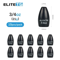 Elite-señuelo de pesca con volteo de tungsteno TG, 10 piezas, 1,8g-63g, Bullet Bass, Texas/Carolina Rig, trucha, Panfish, perca, accesorios