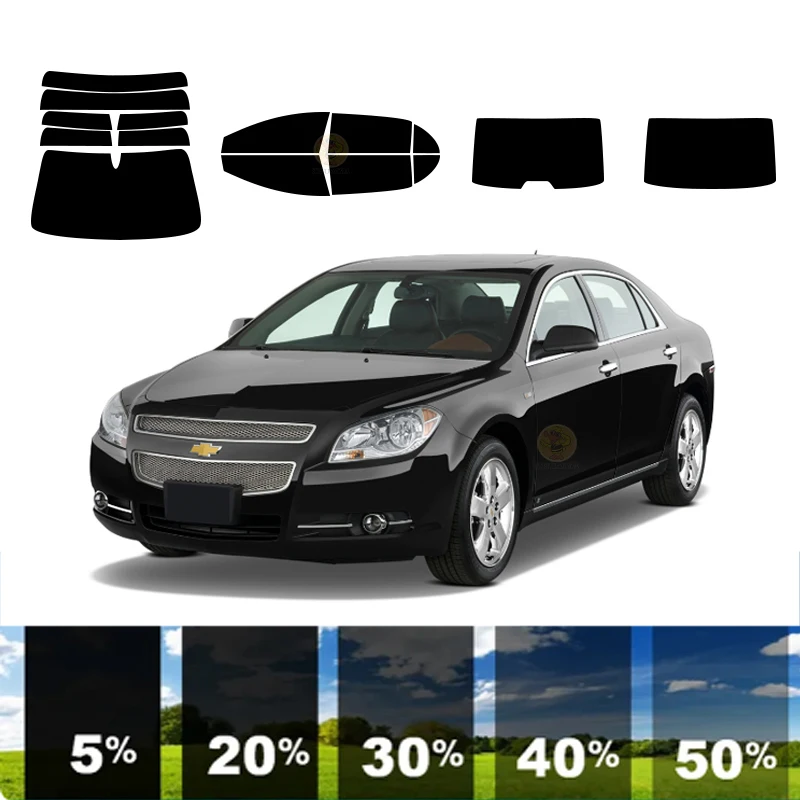 

precut Removable Window Tint Film For Car 100% UVR 5%-70%VLT Heat Insulation Carbon ﻿For CHEVROLET MALIBU 4 DR SEDAN 2008-2012