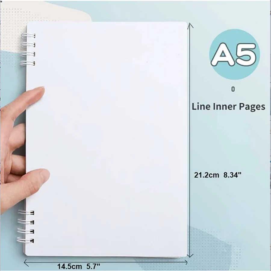 Hands Morandi Coil Notebook Small Book A5 Line Inner Paper Diary School Office Supplies Stationery