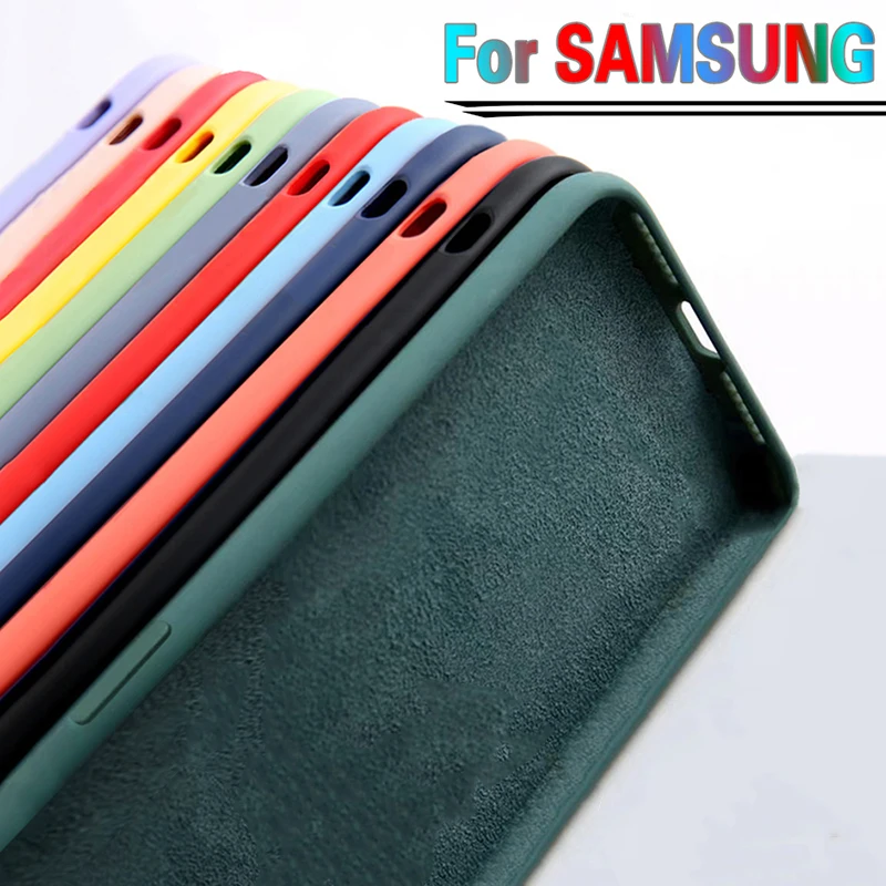 For Samsung S24 S23 Plus Case Cover Samsung Galaxy S21 S21FE S20 FE S22 Ultra Phone Bumper Back Original Liquid Silicone Fundas