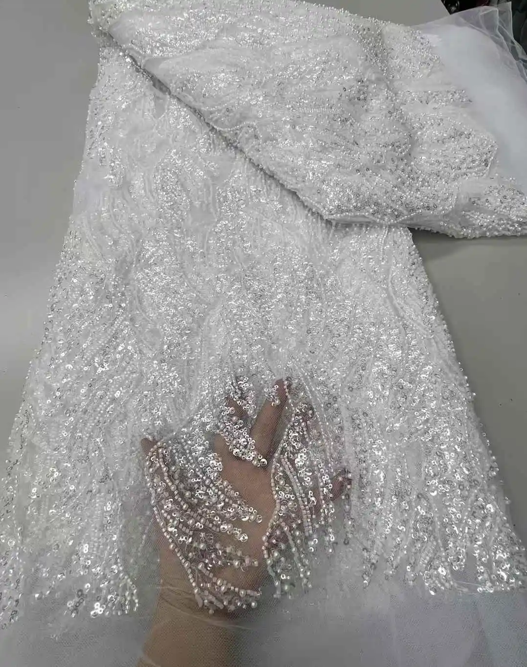 قماش دانتيل خرز ترتر نيجيري فاخر ، تطريز فرنسي ، قماش شبكي أفريقي ، فستان حفلات خياطة ، جودة عالية