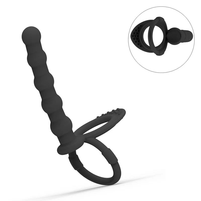 Consolador de doble penetración para hombres y adultos, vibrador de pene, masajeador de punto G, Juguetes sexuales para parejas, cuentas anales, tapón Anal, anillo sexual, 18 +